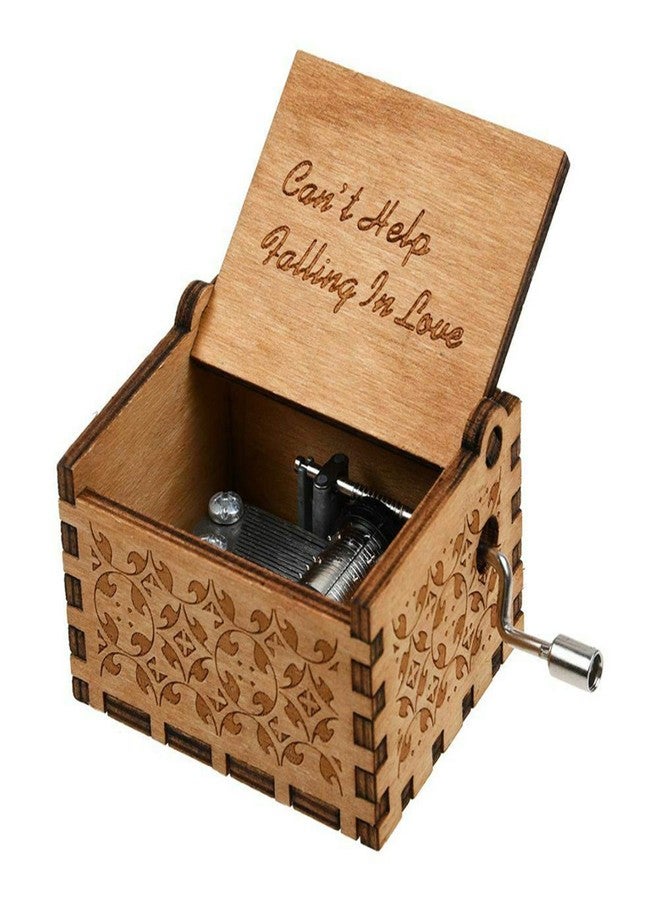 Huntmic Can't Help Falling in Love Wood Music Box, Antique Engraved Musical Boxes Case for Birthday Present Kid Toys Hand-Operated (Can't Help Falling in Love) - Image 1